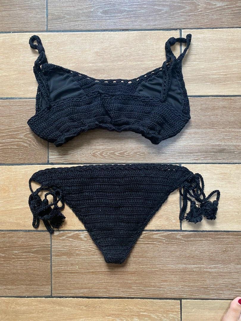 Selling my preloved customized Holy Swim Crochet Black Gina (Top)/Wren ...