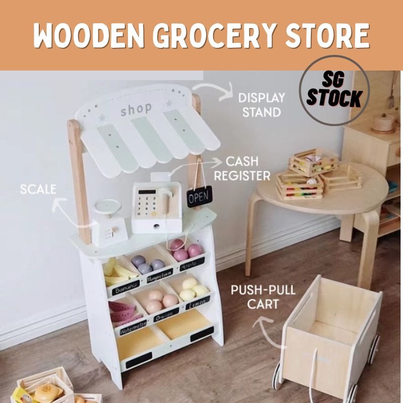 Kids wooden grocery store store