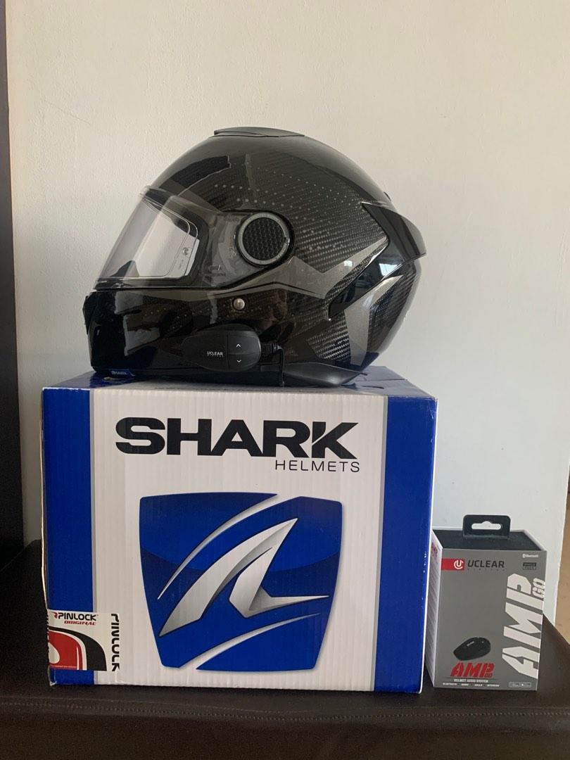 SHARK Spartan Carbon Skin full face Helmet + Bluetooth helmet audio