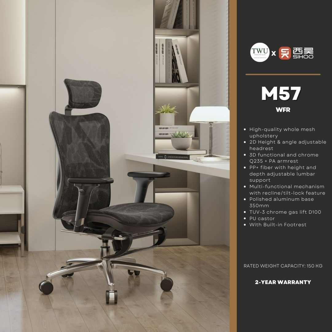 SIHOO M57 with Built-in Footrest Ergonomic Office and Gaming Chair with 2  Year Warranty, Adjustable Height, Lumbar Support, Headrest , and 3D  Armrests, Sihoo Official