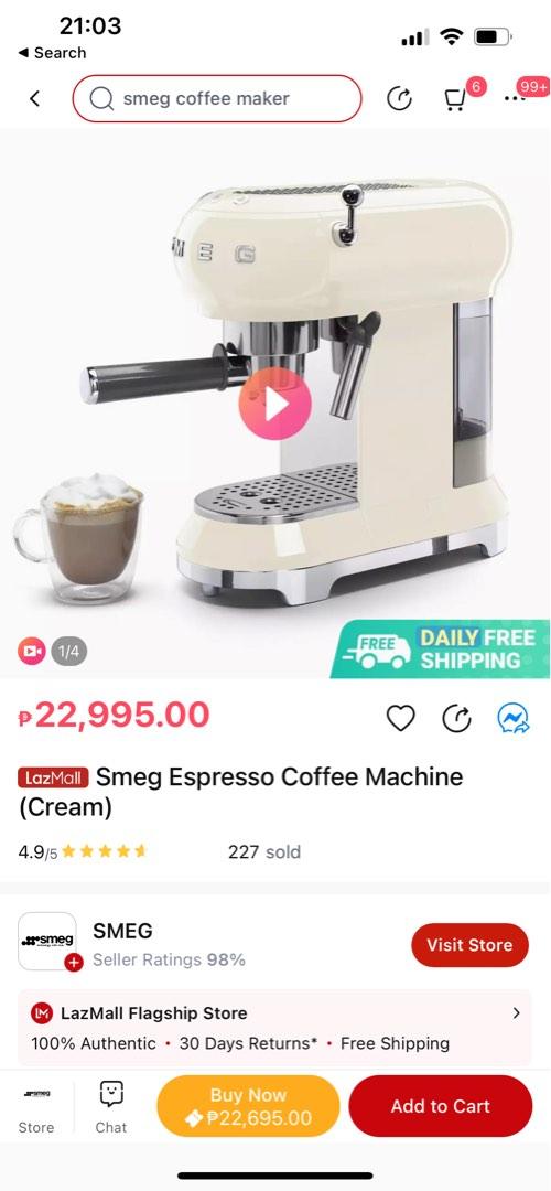 SMEG Coffee Maker in Cream (Barely used), TV & Home Appliances, Kitchen