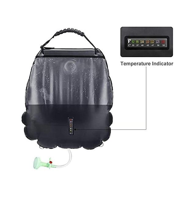 Solar Shower Bag Portable Shower for Camping Heating Camping Shower Bag 5  Gallons/20L Hot Water 45°C Switchable Shower Head for Camping Beach  Swimming Outdoor Traveling Hiking…, Sports Equipment, Hiking u0026 Camping on