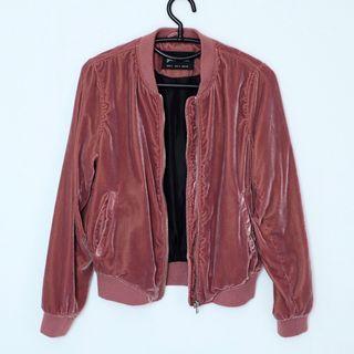 Stradivarius Velvet Bomber Jacket Size S
