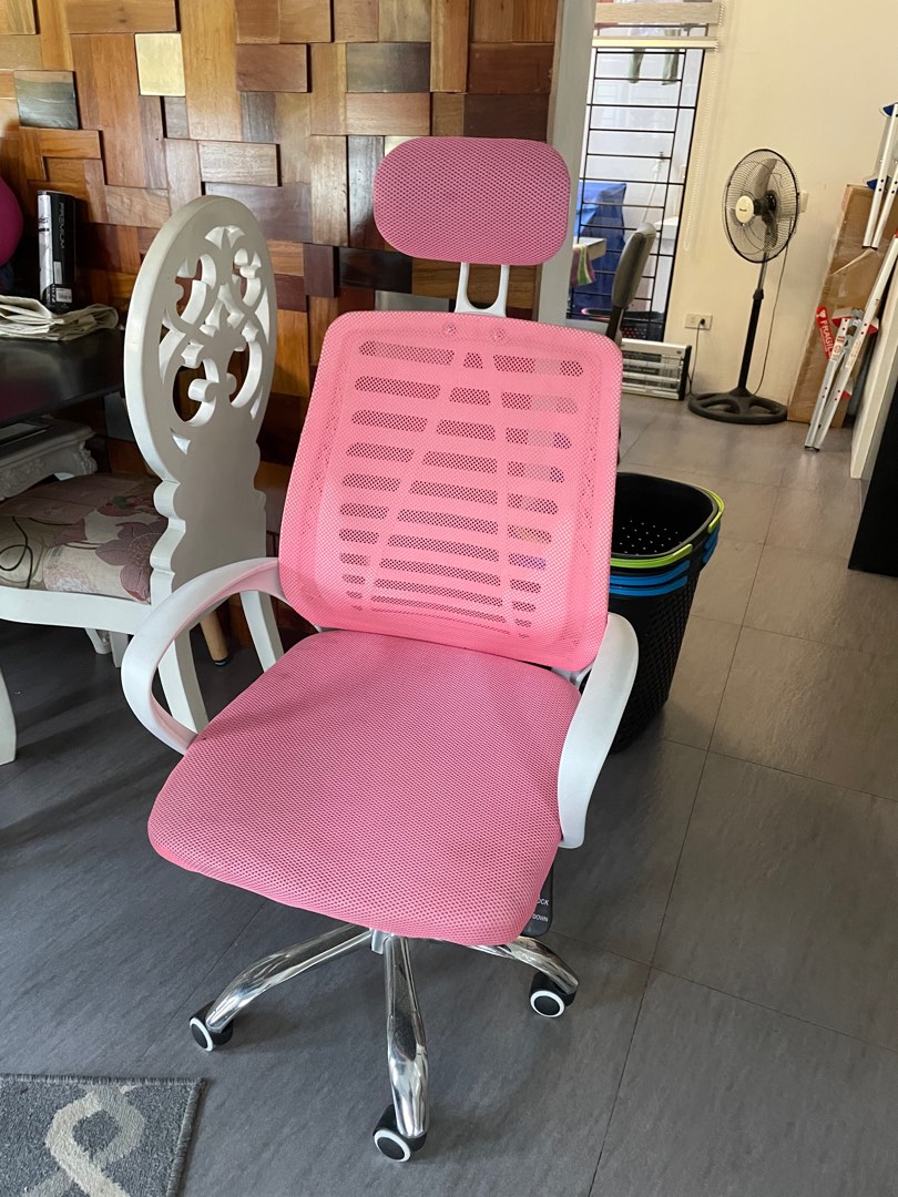 Pink Office / Study Chair, Furniture & Home Living, Office Furniture