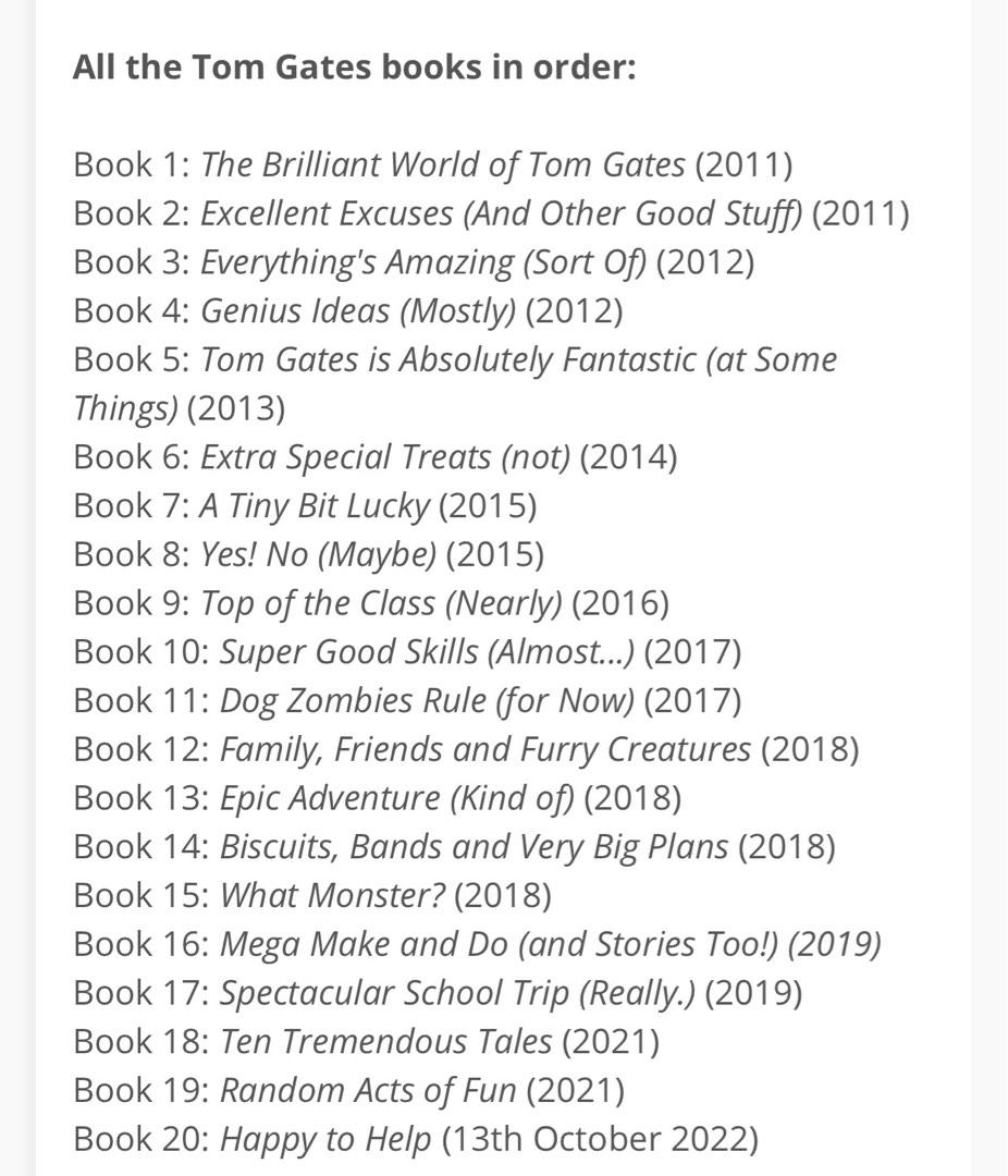 Tom Gates Book Series, Hobbies & Toys, Books & Magazines, Children's