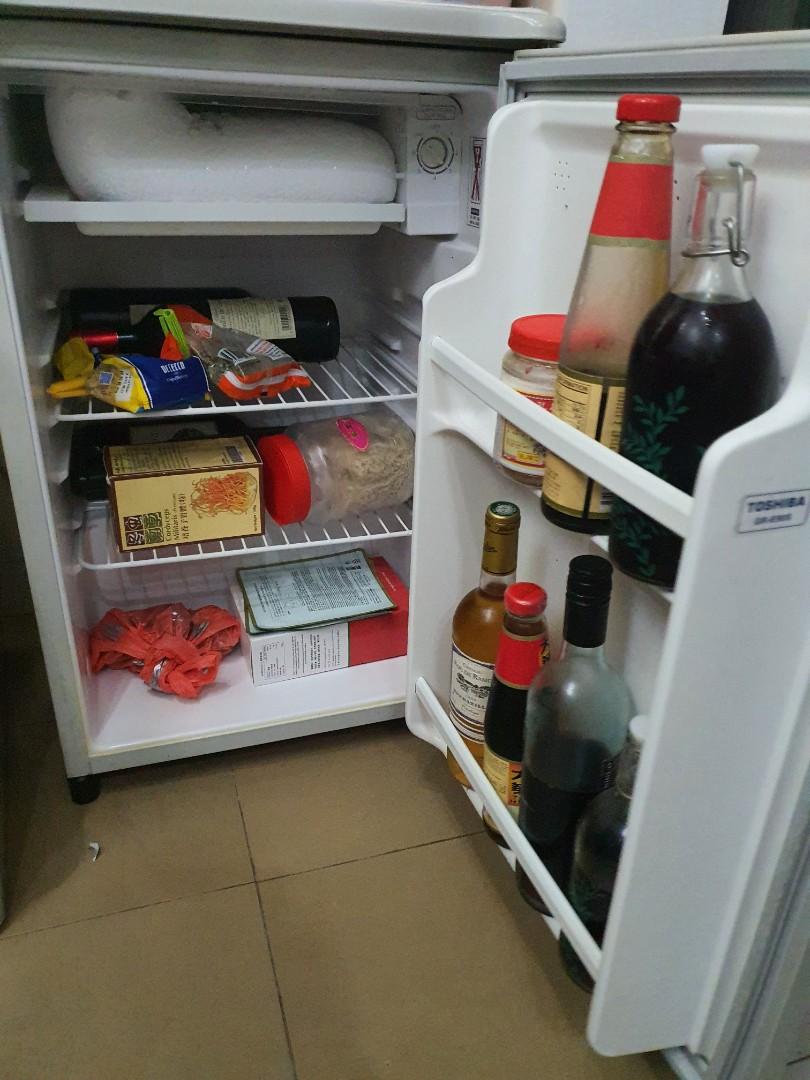 bed with mini fridge