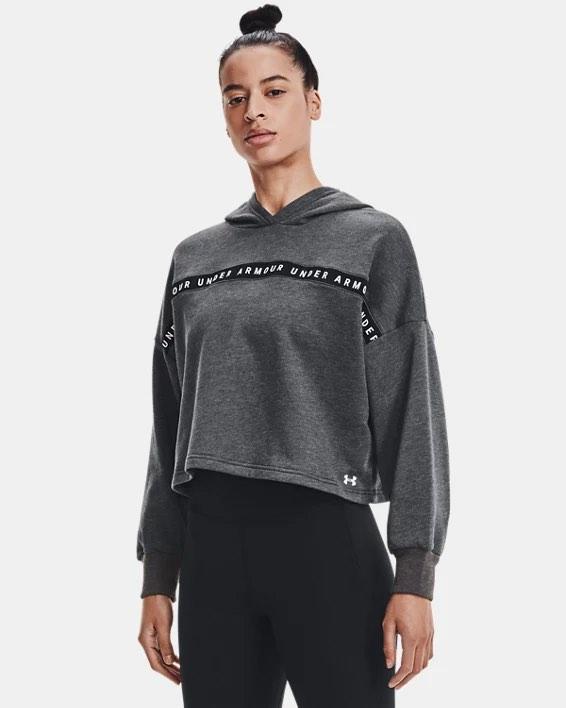 Under Armour taped cropped hoodie pullover, Women's Fashion, Activewear on  Carousell