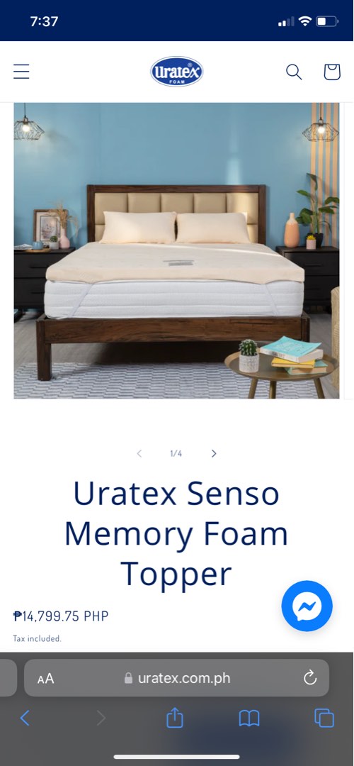 Uratex 3in Senso Memory Foam Topper Queen Size, Furniture & Home