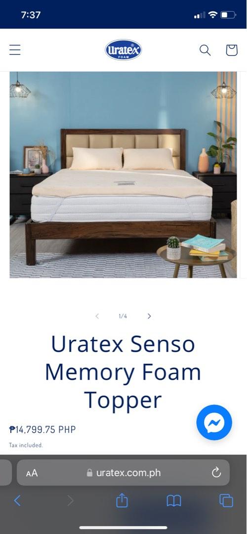 Uratex 3in Senso Memory Foam Topper Queen Size, Furniture & Home Living, Furniture, Bed Frames