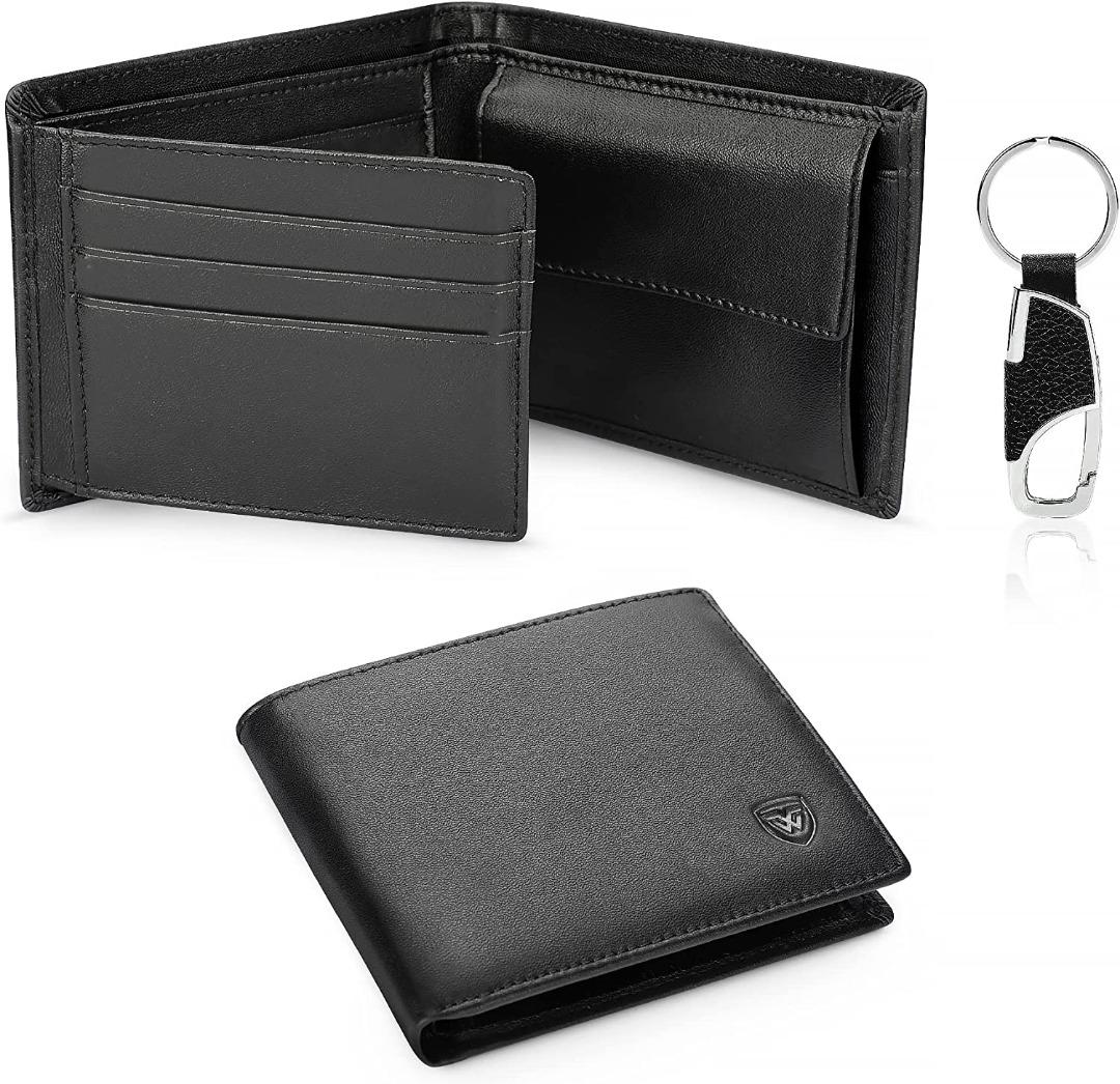 Genuine Leather Slim Trifold Wallets For Men - Mens Wallet RFID Blocking  Holiday Gifts For Men 