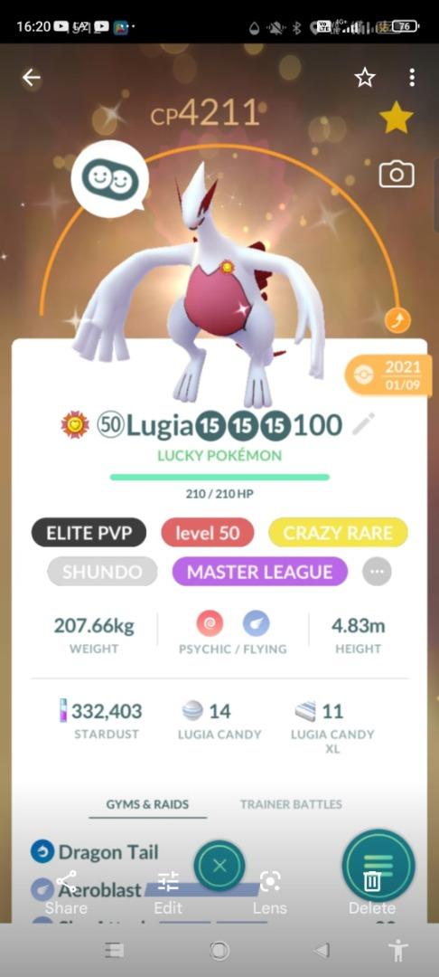 Lugia Pokemon Trade Go