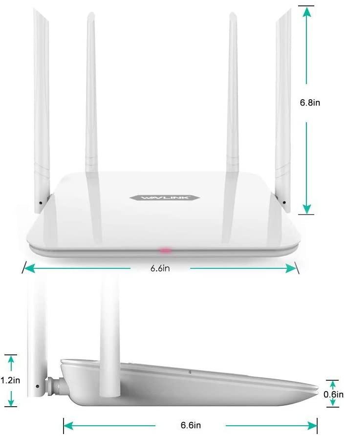 WAVLINK AERIAL G2 AC1200 Smart WiFi Router Dual Band Wireless Internet ...