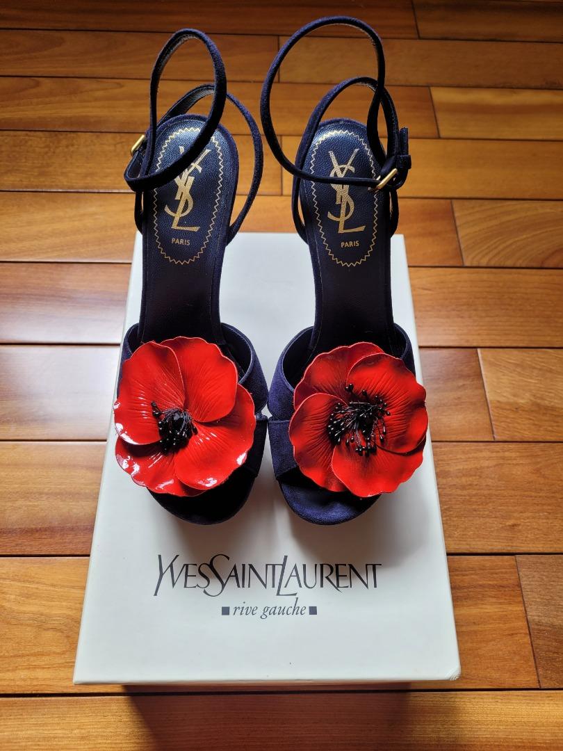 Red flower heels cheap
