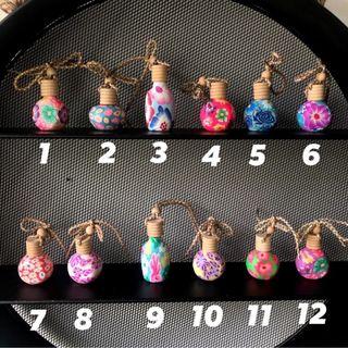 10ml - 15ml Hanging Polymer Clay Perfume/Essential Oil Empty Bottles (assorted colors and shapes)