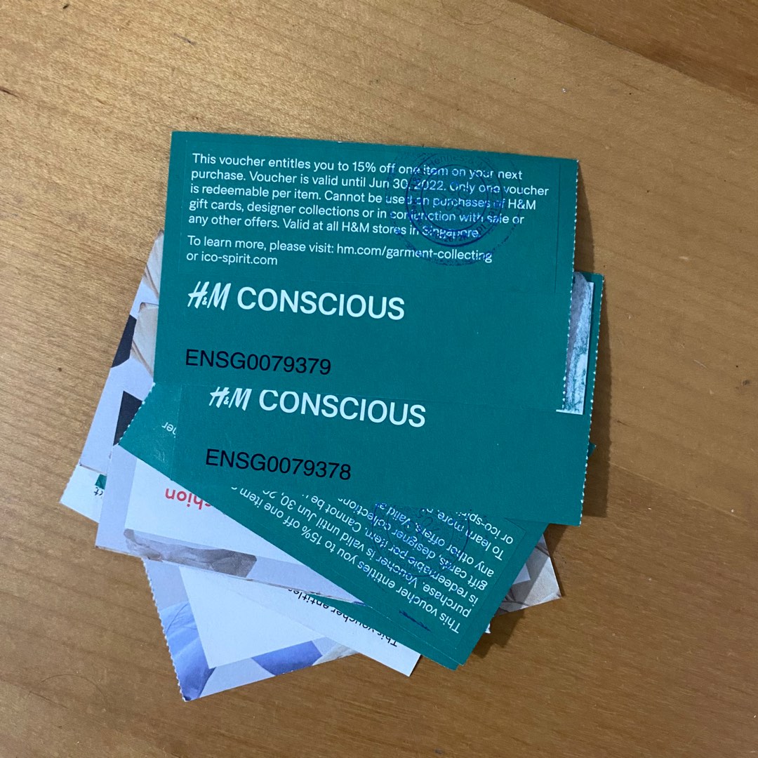 H&M 15 Off Vouchers, Tickets & Vouchers, Vouchers on Carousell