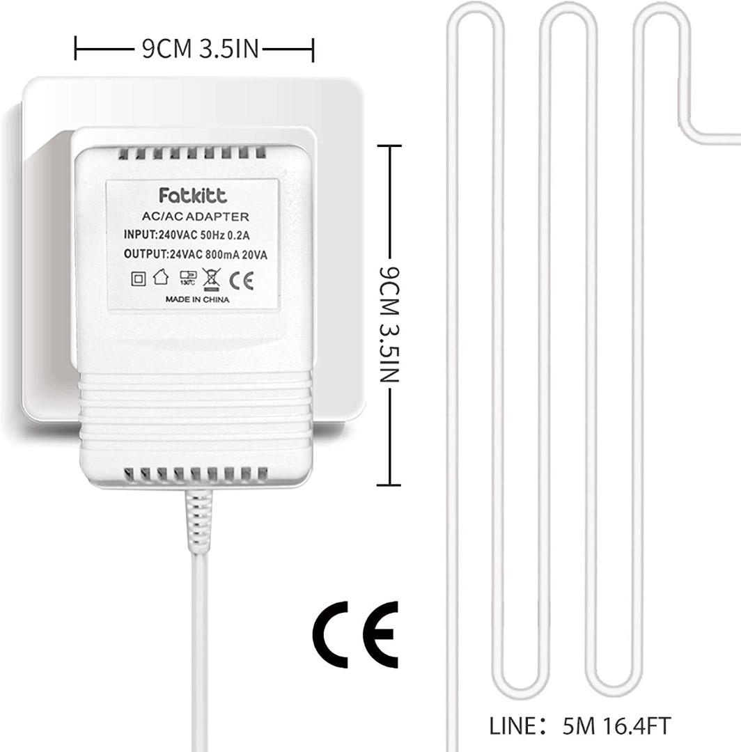 20VA Ring Doorbell Transformer, 24V 800MA Video Doorbell Power Supply
