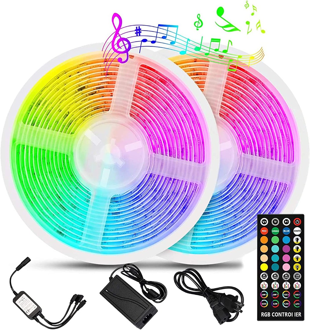Waterproof 60 LEDs/M GreenSun LED Lighting LED Strip Light RGB Color Changing Rope Lighting with 24Key Bluetooth Remote Controller for Home Lighting Christmas Party 10m/32.8ft 