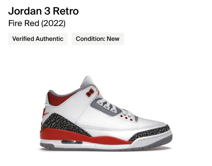 Nike air jordan sale 3 fire red