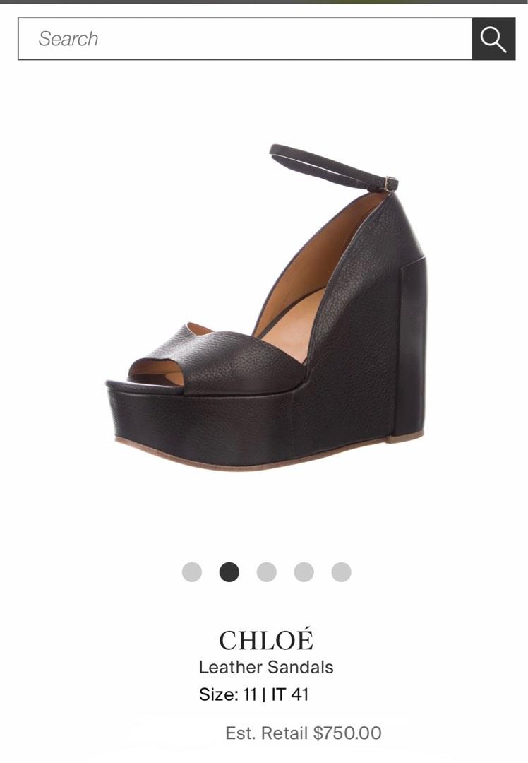 Authentic Chloe Leather Wedge (Category: Wedges) located in Manila. Submitted by casperbear (Listing ID 1187731162, Image 1). Description: Authentic Chloe Wedge Size 36 1/2 Worn twice Like new condition Retail price is 38k.