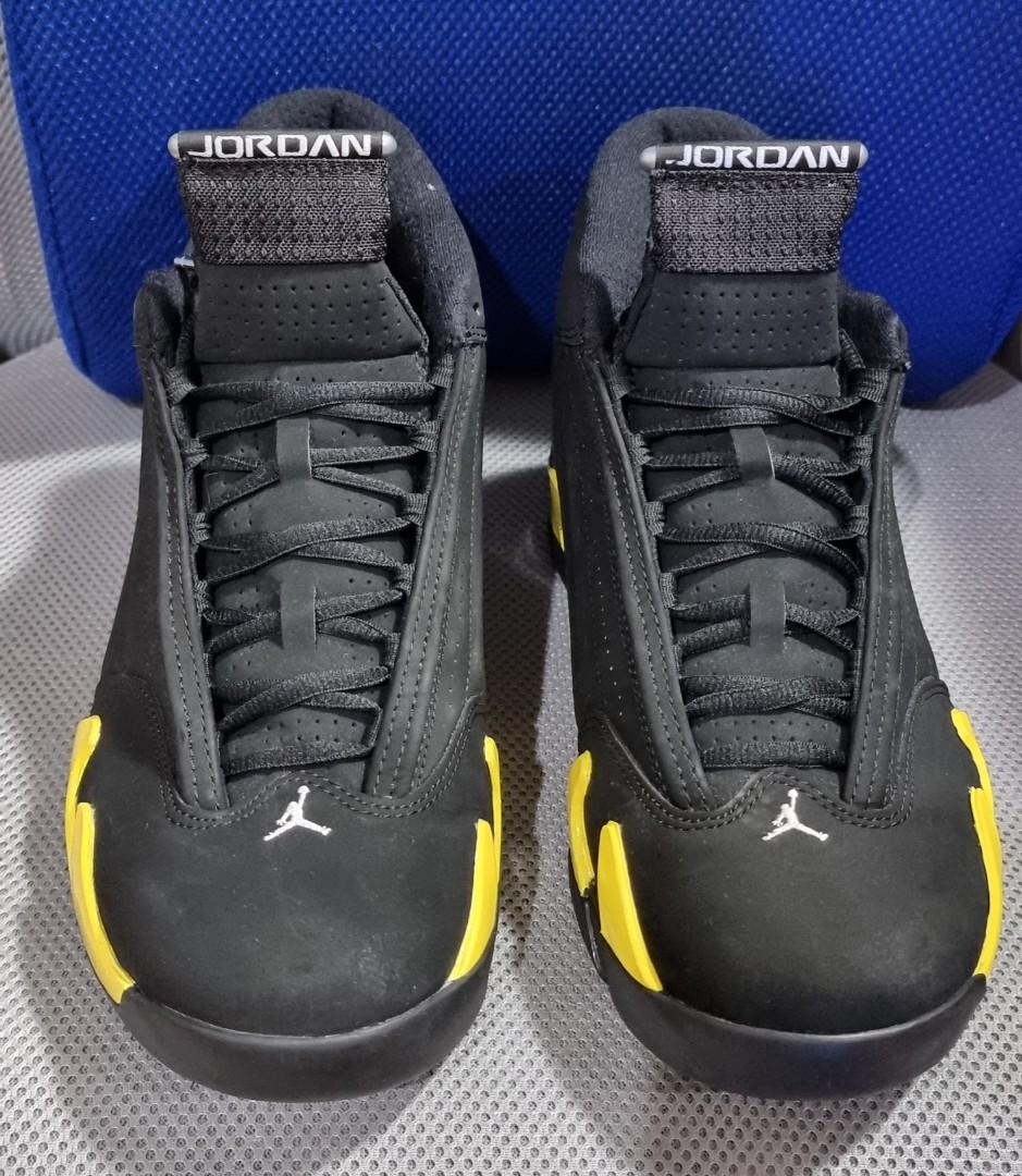 Authentic Nike Air Jordan 14 Thunder Size 11 US (Category: Sneakers) located in Manila. Submitted by shellen8 (Listing ID 1187692558, Image 2). Description: FOR SALE: AUTHENTIC NIKE AIR JORDAN 14 THUNDER "BLACK AND YELLOW" SIZE 11 US CONDITION: LIKE NEW. USED ONCE OR TWICE. NO SOLE SEPARATION. SOLD AS IS, WHAT YOU SEE IS WHAT YOU GET. PRICE: 6,500 PESOS (NOT FOR TRADE OR SWAP) PAYMENT: GCASH MEETUP/PICKUP NEAR LA SALLIAN STUDY CENTER (PLS. CHECK 