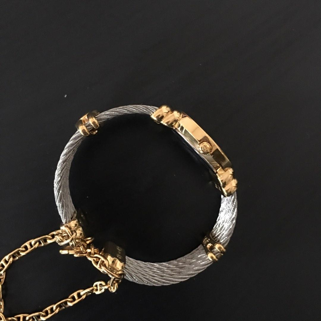 Purchase FRED Force 10 bracelet, large size, rose gold manilla, diamonds,  rose gold cable chain