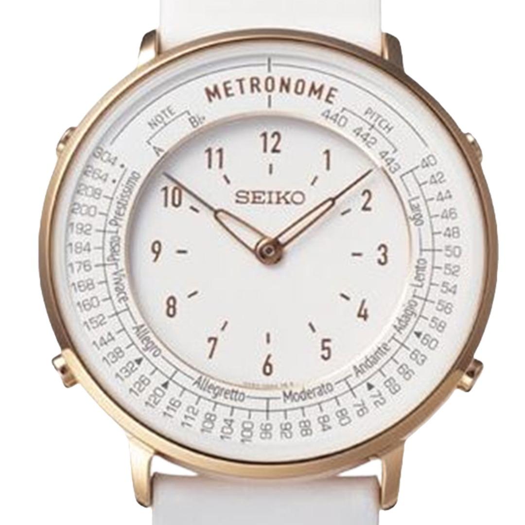Authentic Seiko Metronome SMW002A White Leather Analog Quartz Brand New