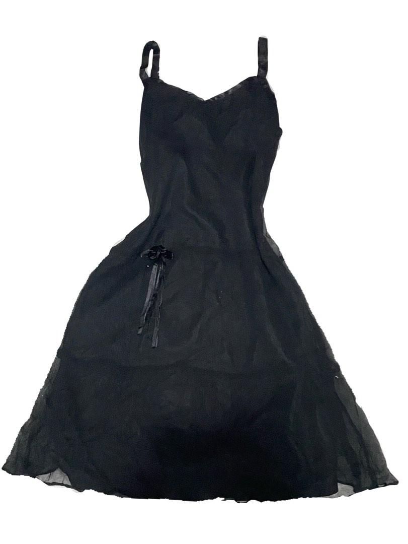 Black evening 90s prom slip dress, Women's Fashion, Dresses & Sets ...