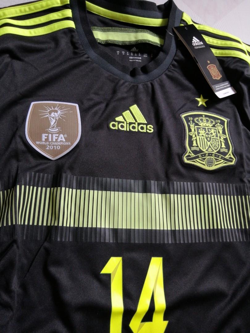 ADIDAS SPAIN 2014 AWAY `ALONSO`JERSEY BLACK - Soccer Plus