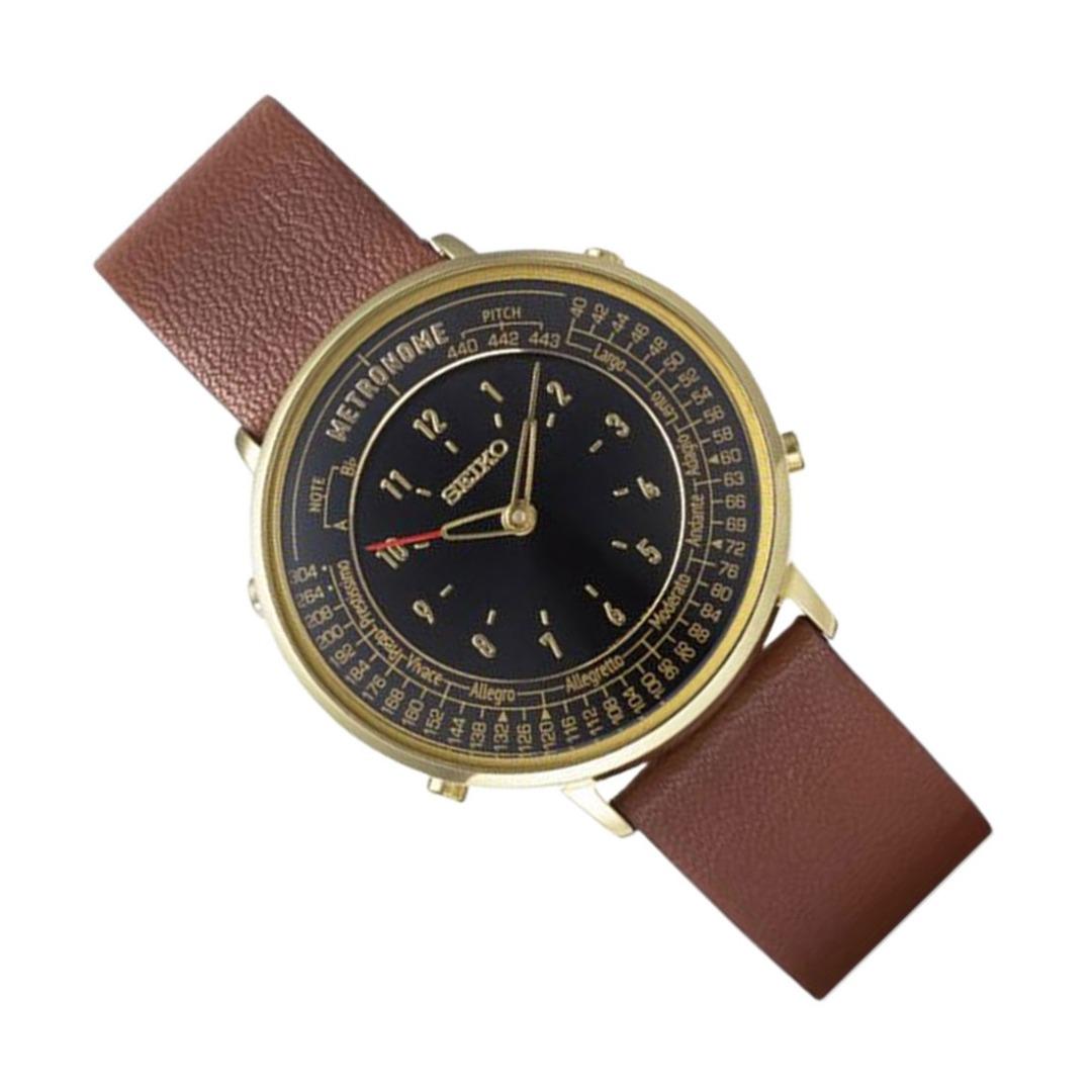 Brand New Seiko Metronome SMW001A Black Dial Brown Leather Analog Quartz  Casual Watch, Men's Fashion, Watches & Accessories, Watches on Carousell