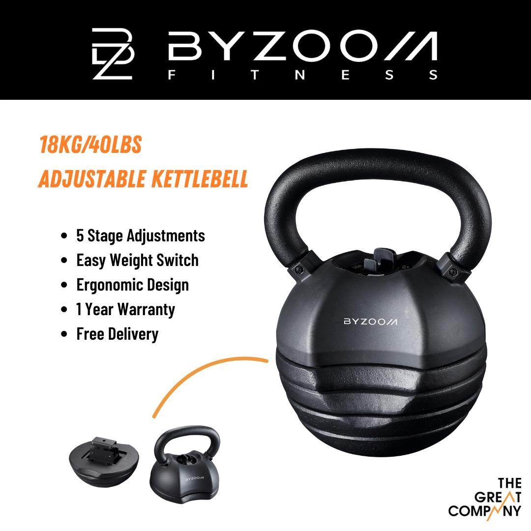 BYZOOM Fitness Adjustable Kettlebell 18kg 40lb