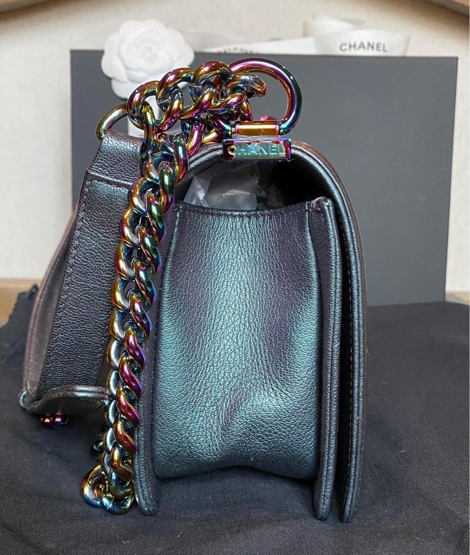 Chanel 16C Purple Iridescent Old medium Mermaid boy bag, Luxury