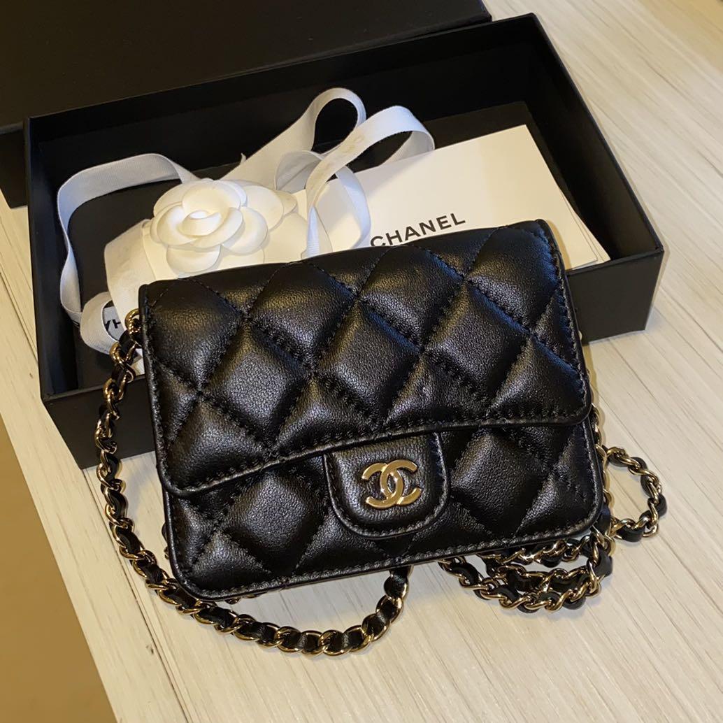 Chanel classic mini clutch with chain sales