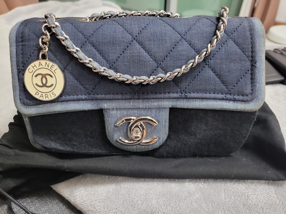 Chanel Denim Medallion Flap Bag, Luxury, Bags & Wallets on Carousell