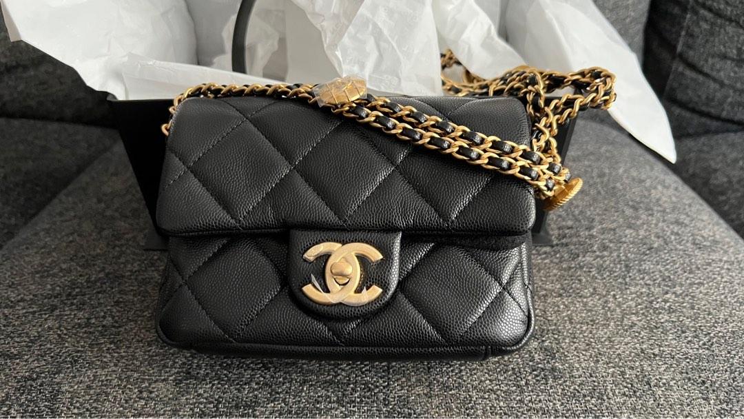 Chanel 23C Pearl crush mini square adjustable F1 ball, Luxury, Bags &  Wallets on Carousell