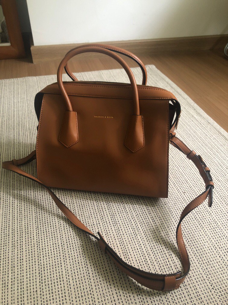 Charles and keith double zip structured bag, Women's Fashion, Bags & Wallets, Crossbody Bags on