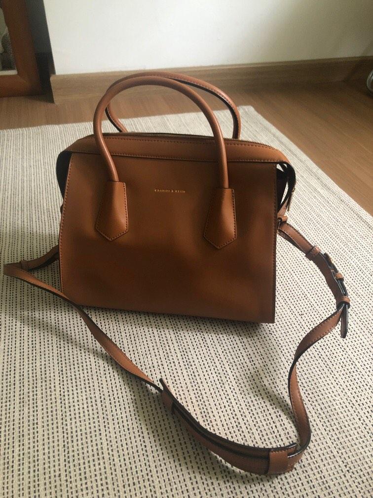 Charles & keith double zip structured bag on sale