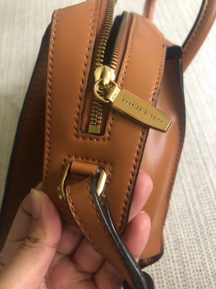 Charles and keith double zip structured bag, Women's Fashion, Bags & Wallets, Crossbody Bags on