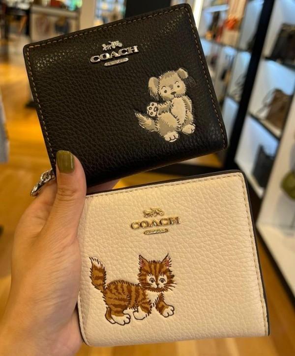 Coach Snap Wallet with Happy Dog
