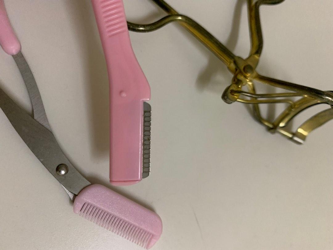 daiso eyelash curler eyebrow scissors eyebrow shaver, Beauty & Personal