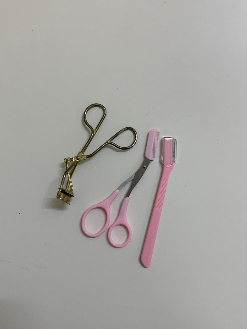 daiso eyelash curler eyebrow scissors eyebrow shaver, Beauty & Personal Care, Face, Face Care on