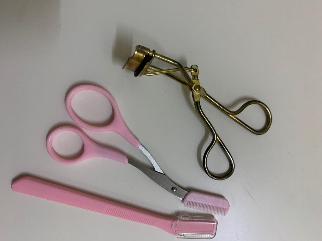 daiso eyelash curler eyebrow scissors eyebrow shaver, Beauty & Personal