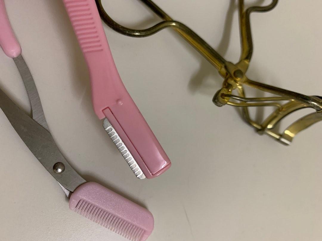 daiso eyelash curler eyebrow scissors eyebrow shaver, Beauty & Personal