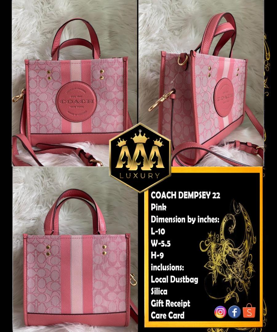 dempsey 22 pink (Category: Luxury Bags & Wallets) located in Pasig City. Submitted by triplealuxury (Listing ID 1187785234, Image 1). Description: DEMPSEY 22 Pink PHP. 11,000 Dimension by inches: L-10 W-5.5 H-9 inclusions: Localdustbag Silica Gift receipt Care card.