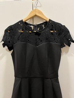 DOUBLEWOOT Black Lace Details Dress
