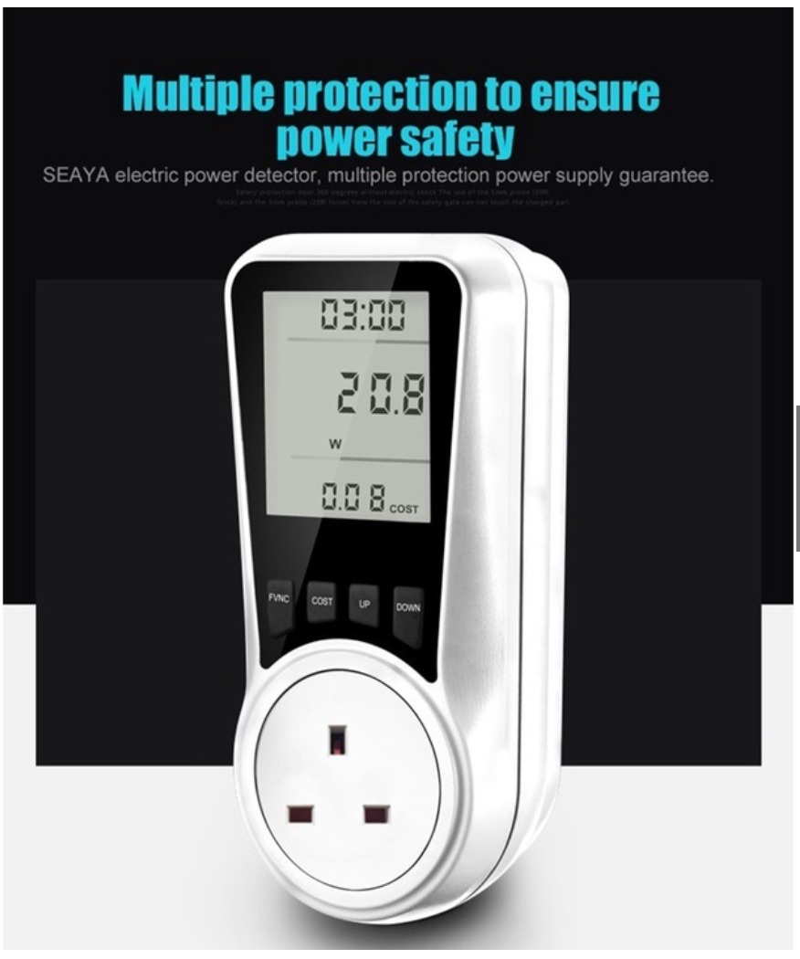 Electricity Usage Monitor Digital Wattmeter AC Power Meter 220V240V