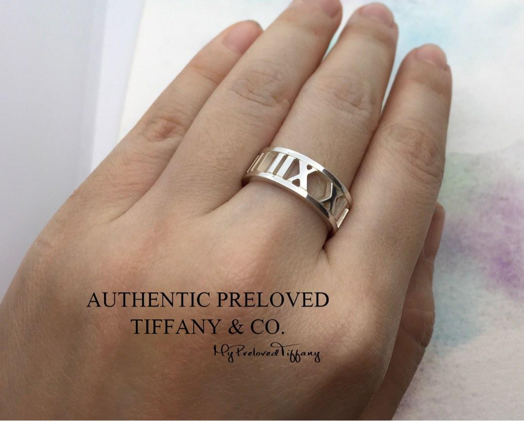 Excellent Authentic Tiffany Co. Atlas Open Cutout Silver Wide