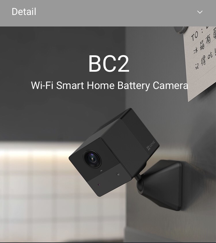EZVIZ BC2 Smart Home Mini Wi-Fi Battery Powered CCTV Security Camera ...