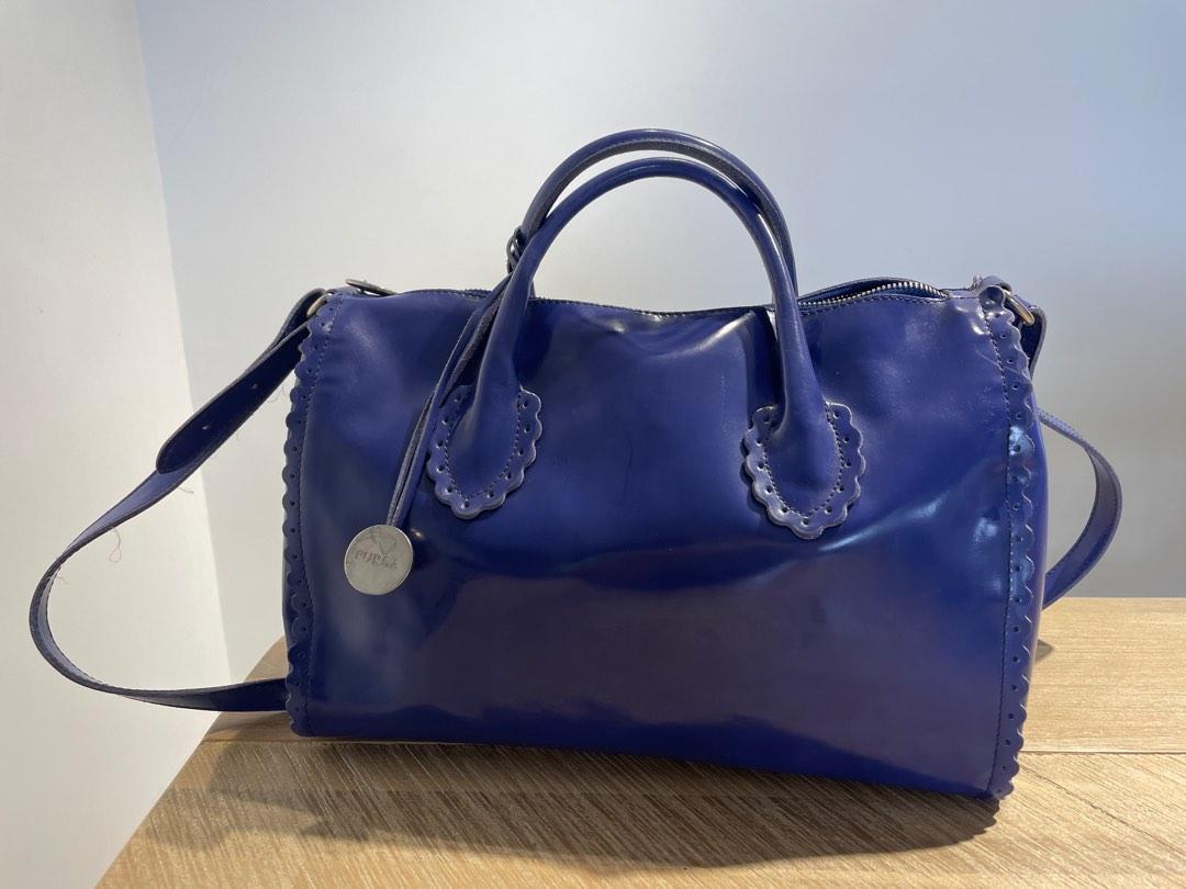 Navy patent leather handbag outlet