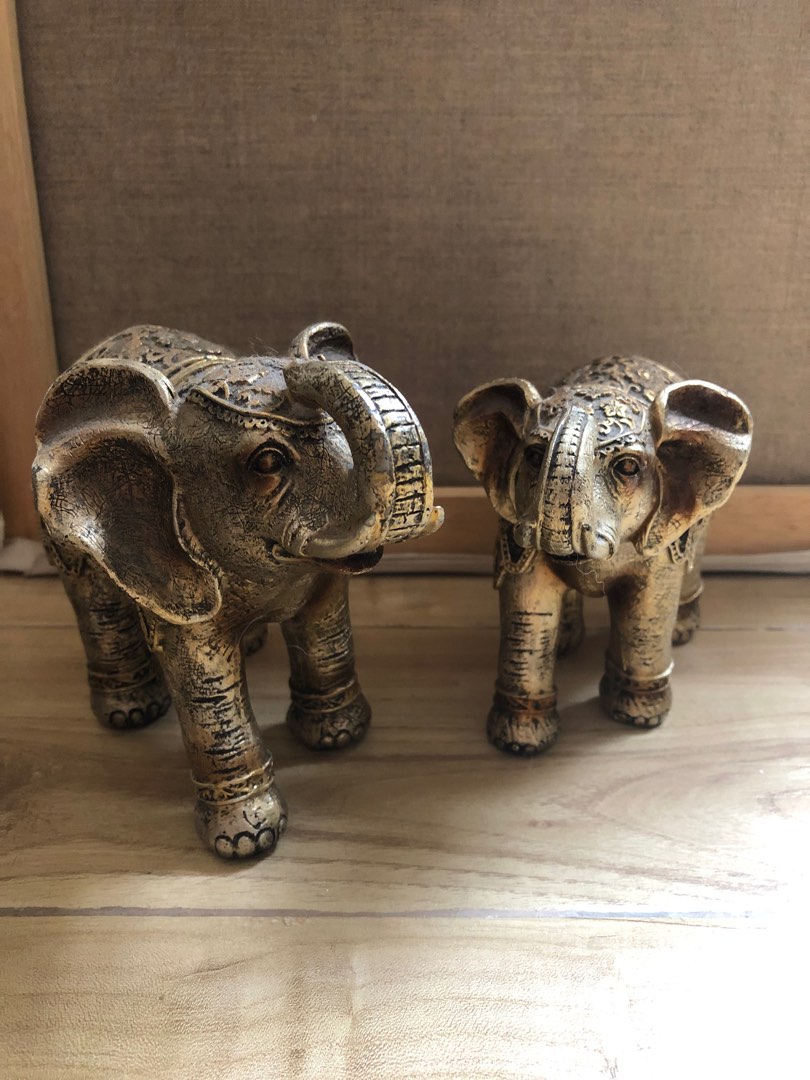 Gold elephant decor, Furniture & Home Living, Home Decor, Other Home