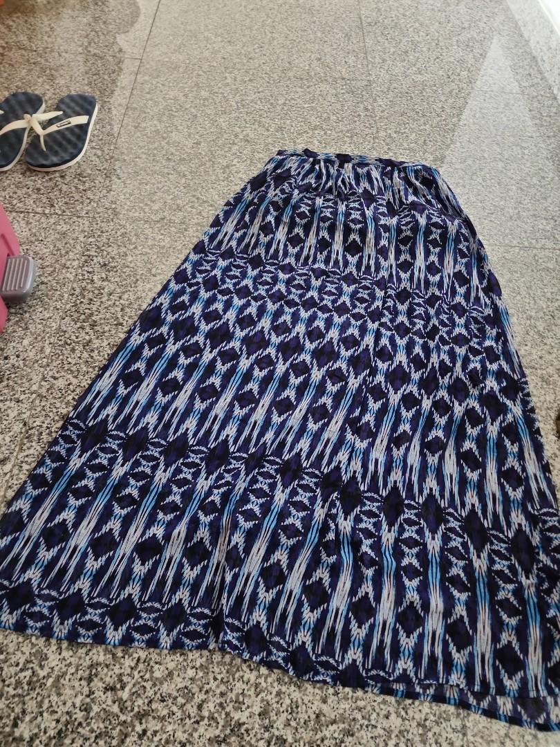 Grecian blue maxi skirt, Women's Fashion, Bottoms, Skirts on Carousell